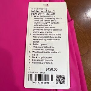 Lululemon align pant 25 inch pockets